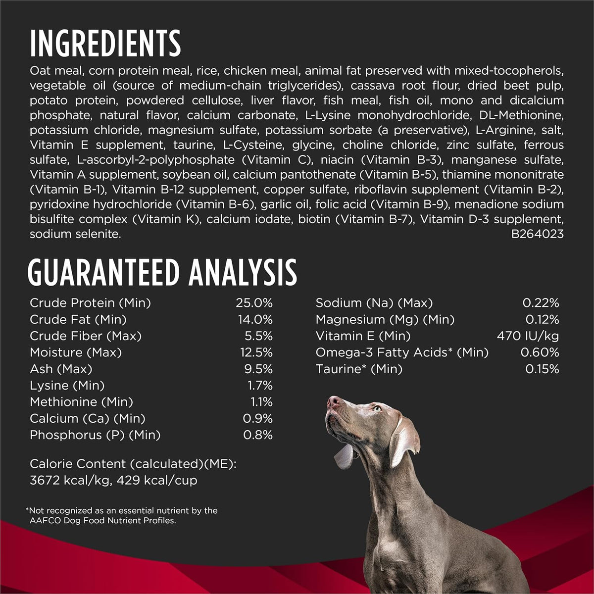 Purina Pro Plan CardioCare dry dog food nutritional information and feeding guidelines
