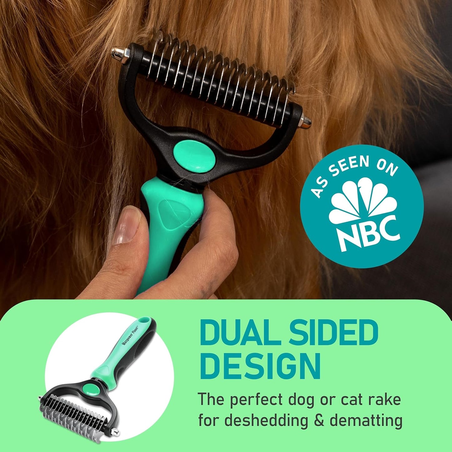 Maxpower Planet dog brush double sided teeth close up detail