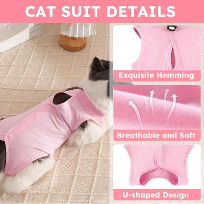 Close up of Hpetppy female cat recovery suit material and stitching