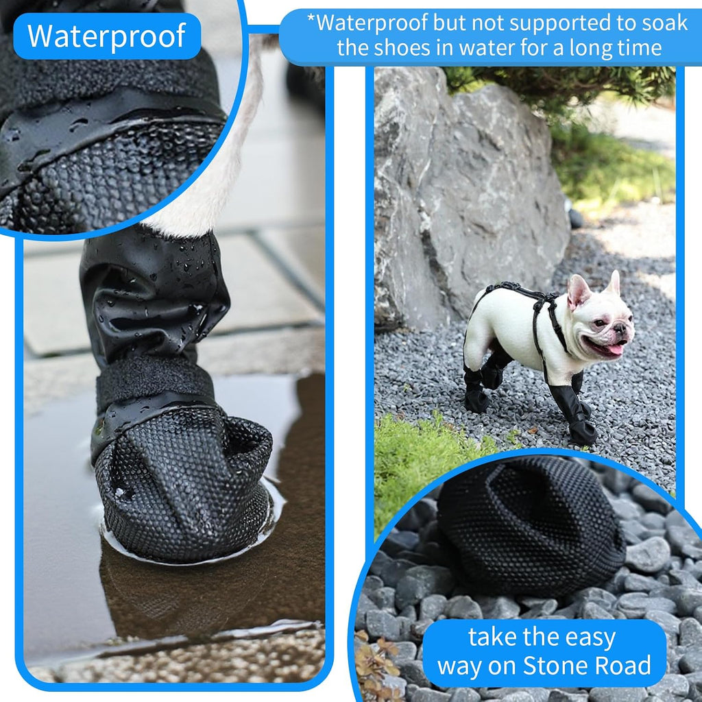 Reflective strip detail on BECROWM dog paw protectors