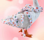 Close up of soft breathable polyester fabric on Magnoloran pet poultry clothes