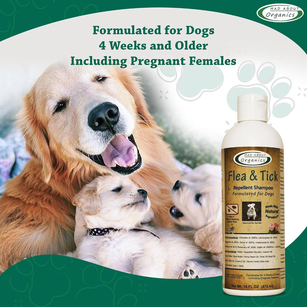 pH balanced anti tick dog grooming shampoo for frequent bathing