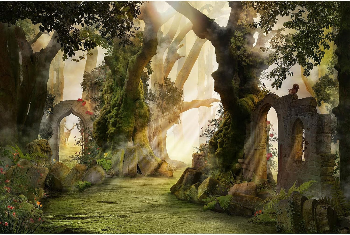 Rock Wall Reptile Habitat Background Greenery-Infused Room Vertical Moss Wall Terrarium Background Nature's Embrace Tropical Green Plants Fish Tank Background Moss Wall Aquarium Background 24x16in - Image 11