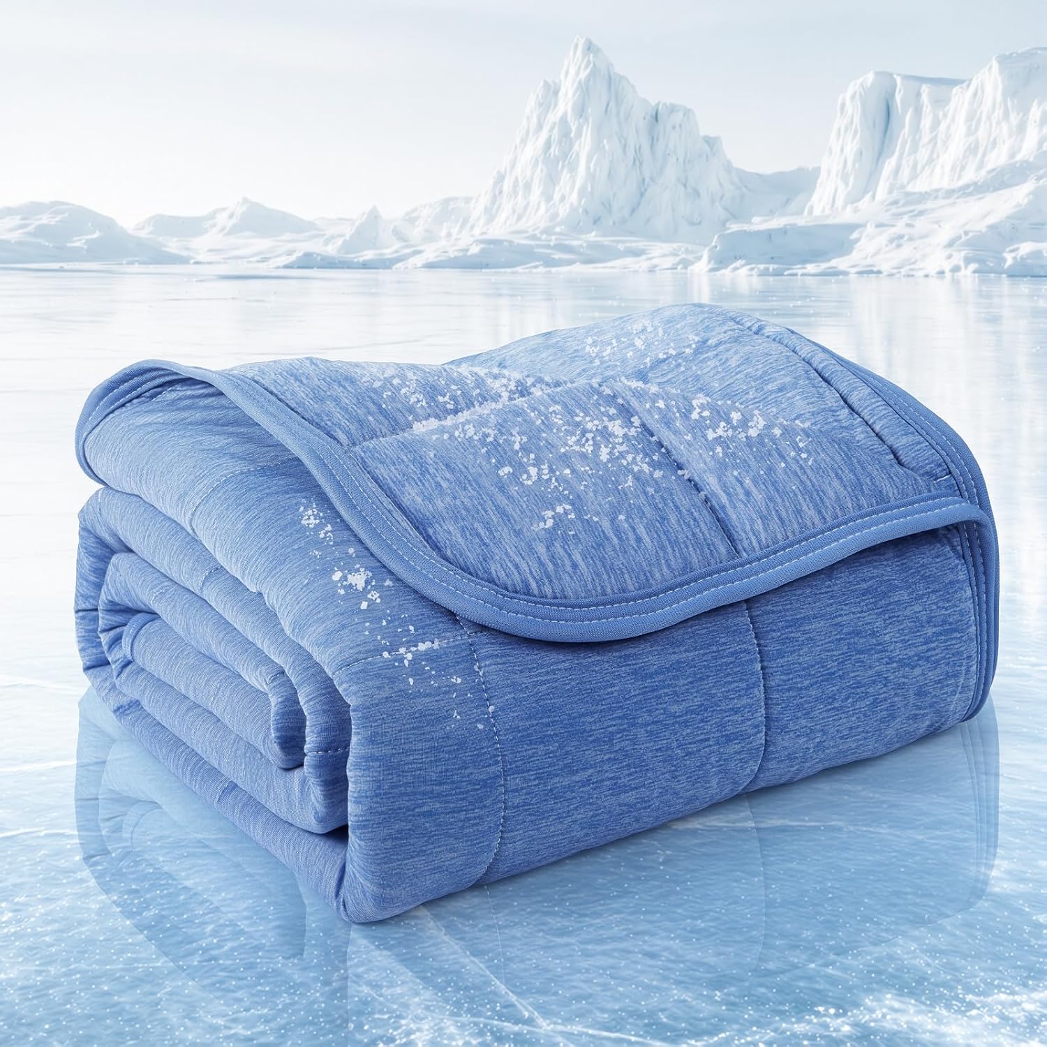 Pick For Life thirty by forty inches grey cooling blanket neatly folded for travel