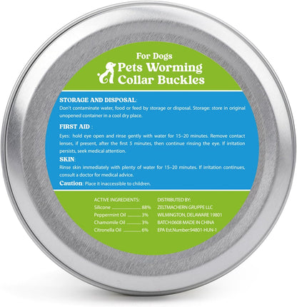 Trihood green waterproof pet tag close up showing secure attachment clip
