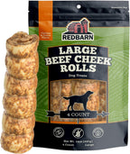 Redbarn Pet Products All-Natural Large Beef Cheek Rolls for Dogs, Uncoated - Single Ingredient Grain-Free Chew Treat Naturally Rich in Collagen - No Artificial Preservatives - Pack of 4 - Image 15