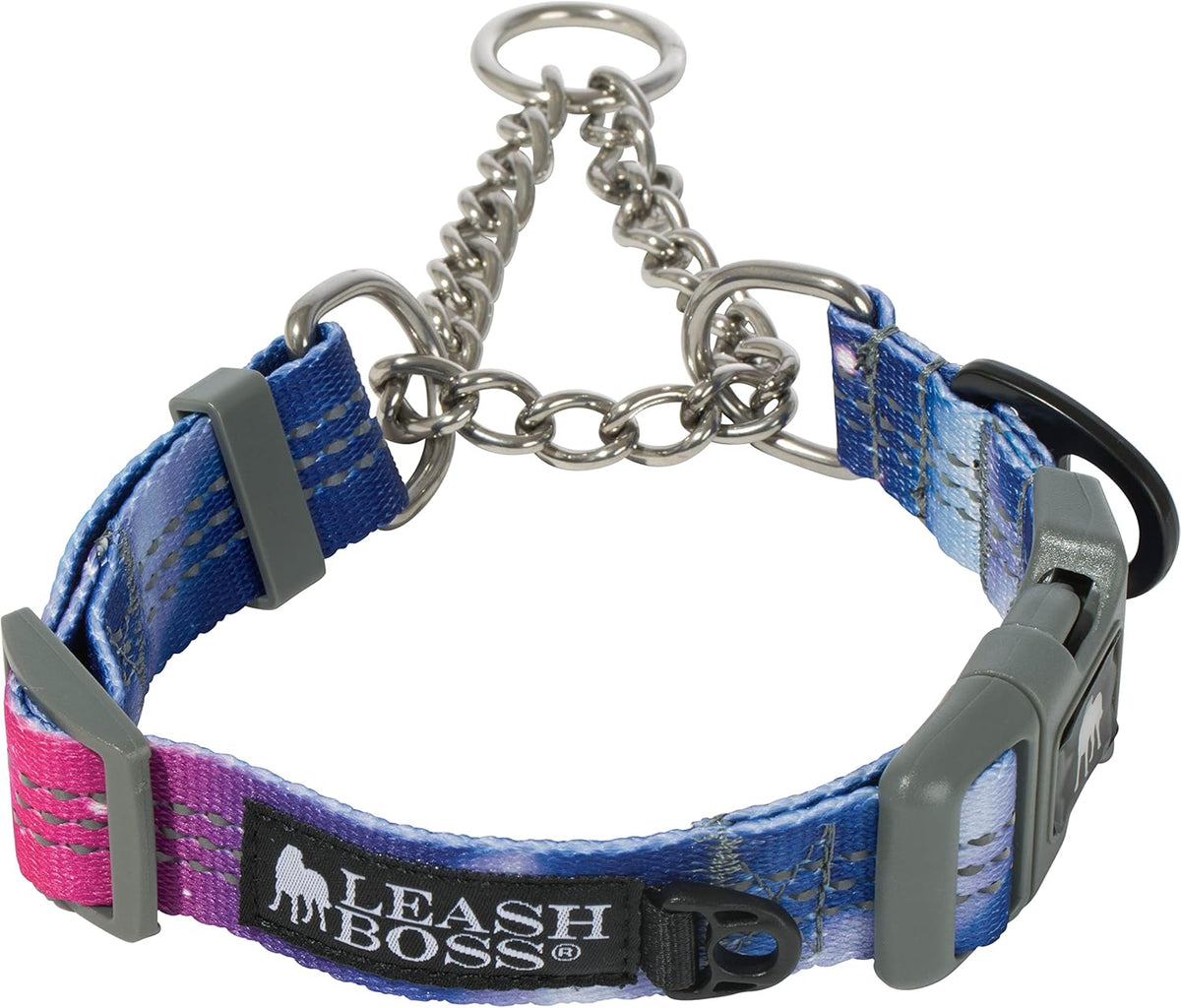 Leash Boss Martingale Collar for Dogs - Steel Chain | Reflective Nylon Dog Collar for Large Dogs, Medium and Small Dogs | No Pull Pet Training Collar Small - Image 11
