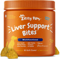 Zesty Paws Liver Support Supplement for Dogs front view bottle of dog chews