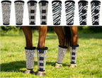 Leopard-Print Horse Fly Boots Set of 4, Soft Top Loose Fitting Leggings for Horses, Cheetah Print Style Design, Equine Breathable Adjustable 4 Leg Wraps Socks, Reliable Leg Guards for 4 Legs - Image 9