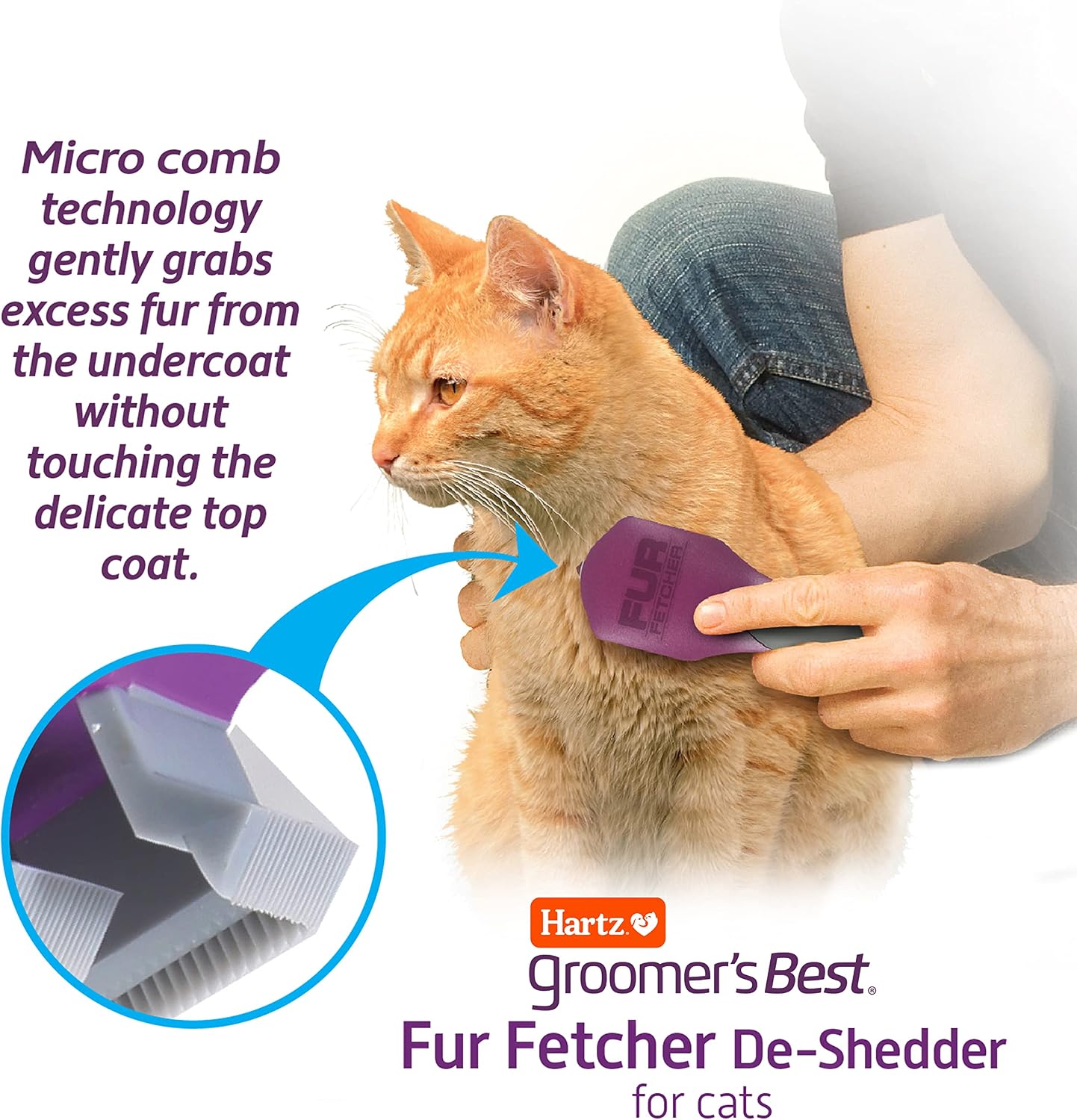 Close up view of Hartz Groomer's Best brush for cats