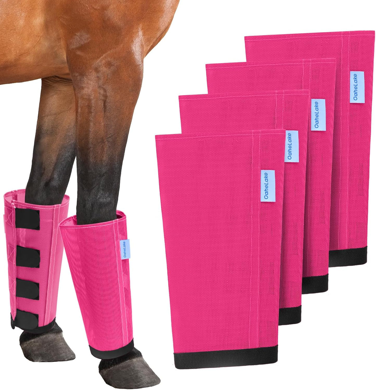 Mesh Horse Fly Boots Set of 4, Loose Fitting Leggings for Horses, Reduce Stressful Stomping, Breathable Adjustable and Universal Fit for 4 Legs, Reliable Stay Put (Blue) - Image 11