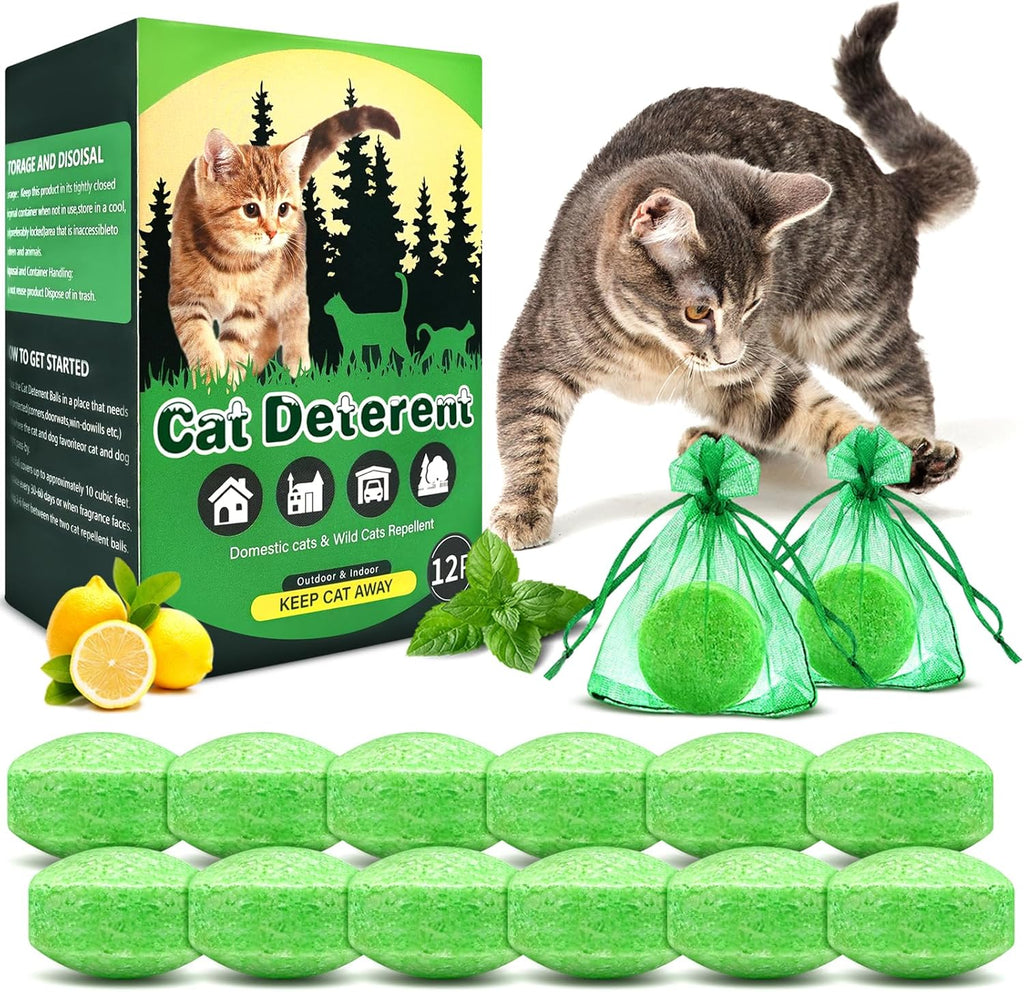 Mgkenk 12 Pack Natural Peppermint Oil Cat Deterrent front view