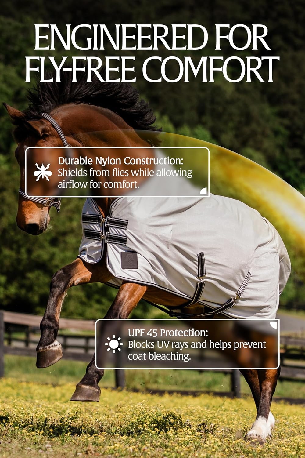 Equinavia horse turnout sheet close up of the adjustable elastic leg straps.