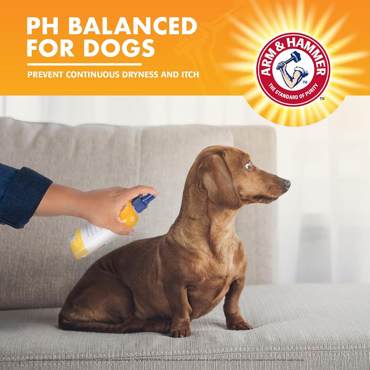 Imported USA pet care spray bottle close up.