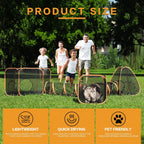 Wilhiker 5 in 1 pet tunnel system showing two cats playing together safely inside the mesh tubes