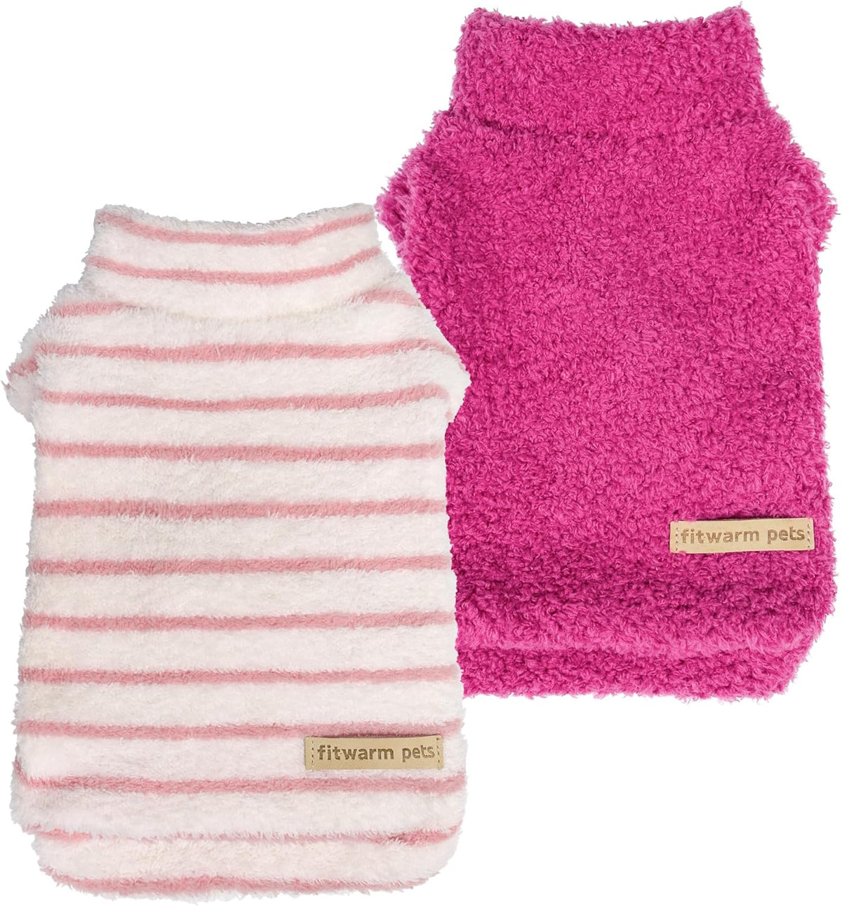 Fitwarm 2 Pack Striped Fleece Dog Sweater, Warm Winter Dog Clothes for Small Dogs Boy Girl, Fuzzy Pet Outfit, Doggy Pullover Jumper, Grey, Navy, Small - Image 11