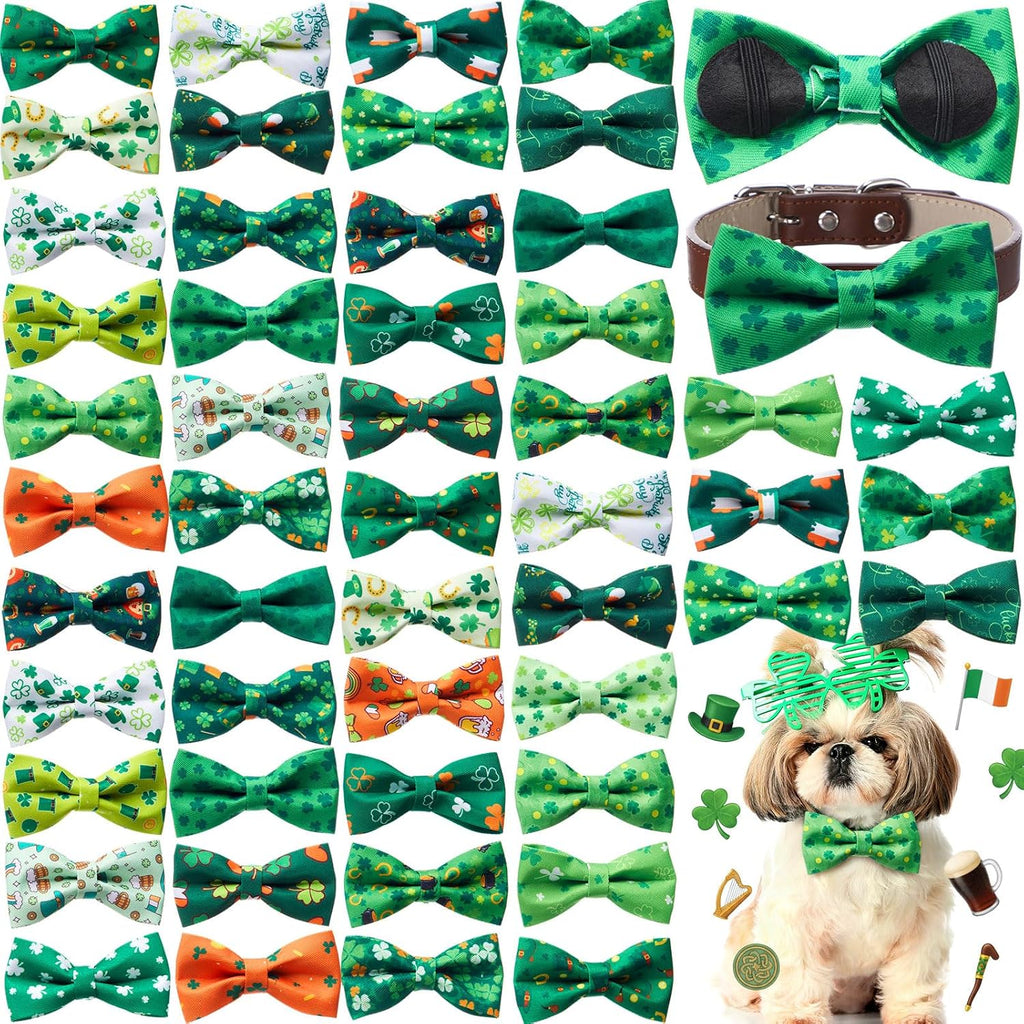 Hillban 50 Pcs Dog Collar Bow Ties, Adjustable Pet Bow Accessories with Elastic Bands, Grooming, Photo Props & Costume Decorations for Small to Medium Dogs - Image 9