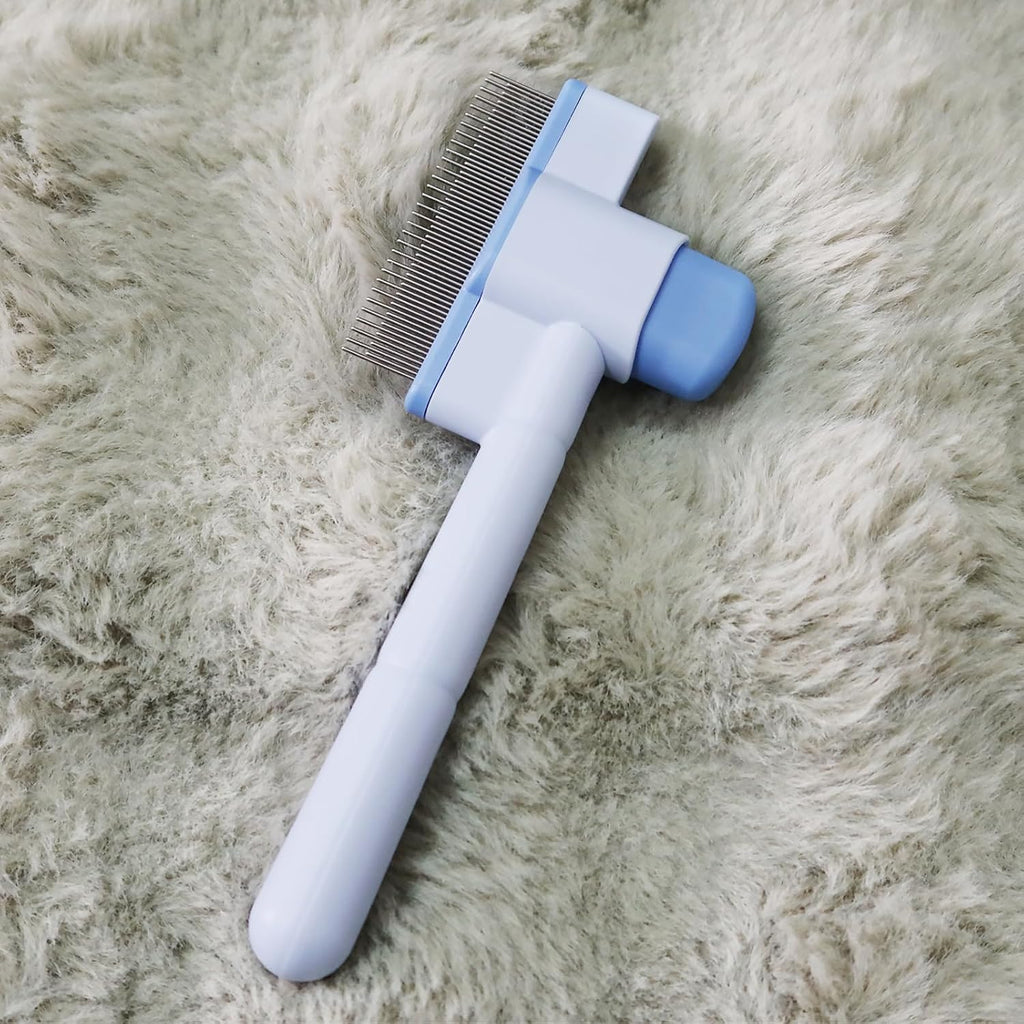 Jptecy pet brush blue handle ergonomic design