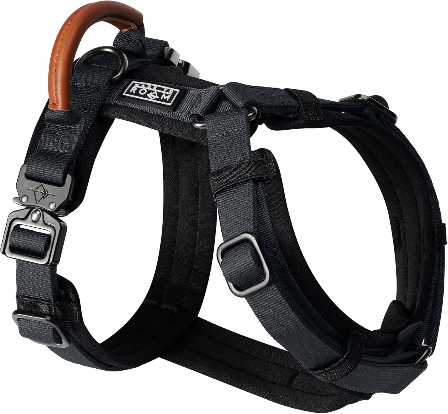 MADE TO ROAM Premium Explorer Harness - Y-Shaped Dog Harness with Adjustable Durable Nylon, Soft Padding, Metal Buckles and Leather Handle for Small, Medium, Large Dogs (Vermont Weekends, Size 4) - Image 11