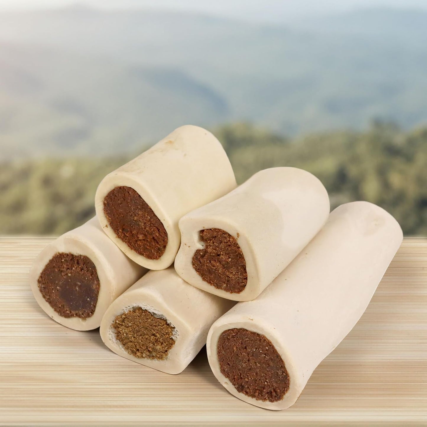 Refillable dog bone chew for small breeds