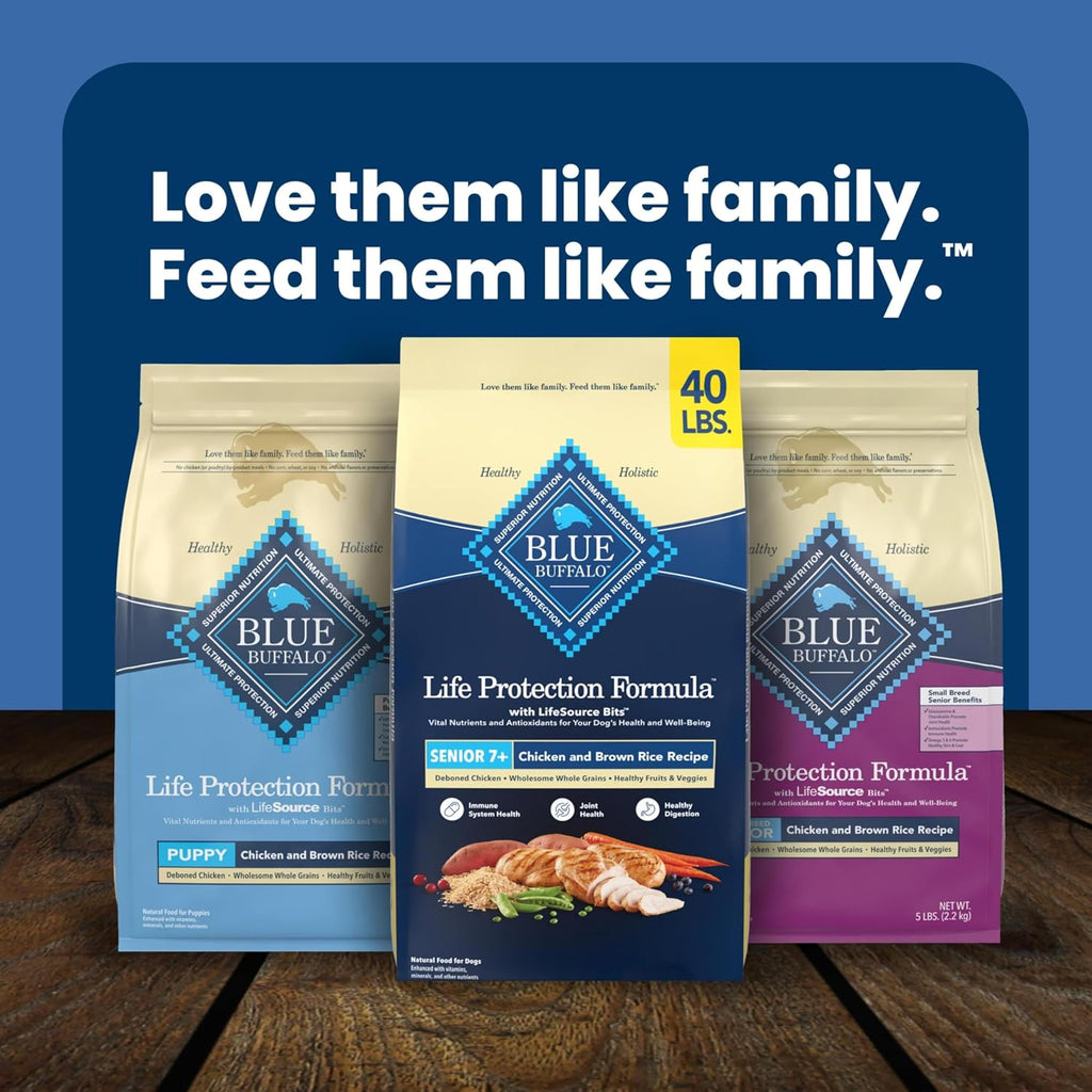 Blue Buffalo Life Protection Formula Chicken & Brown Rice Senior Dry Dog Food, Supports Immunity with Antioxidant-Rich LifeSource Bits, Promotes Healthy Muscle Development, Skin & Coat Health, 40 lbs - Image 9