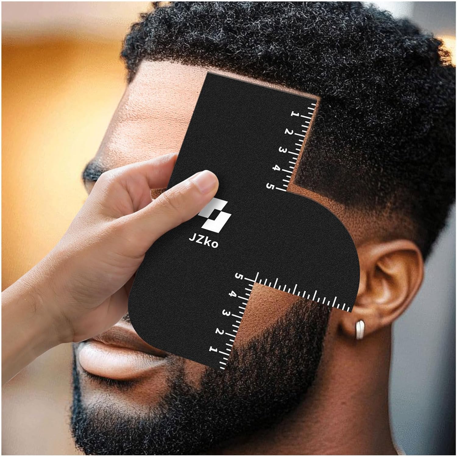 JZko 2Pcs Barber Accessories for Hairline Shaping front view showing measurement indicators.