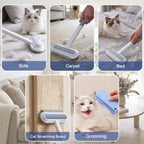 Silicone squeegee side of Finvizo broom removing pet fur