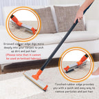 Close up of KeFanta carpet rake copper tines and rubber edge