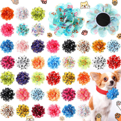 Imported Huhumy lightweight pet collar embellishments in vibrant red white and blue colors.