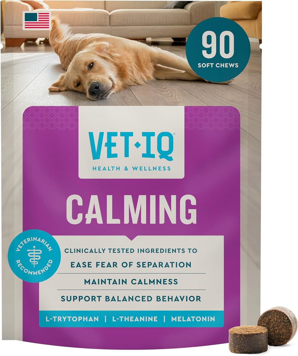VetIQ Calming Support Supplement for Dogs, Calming Chews Help Manage Stress and Promote Relaxation, Anxiety Relief for Dogs, Made in the USA, 60 Count - Image 11