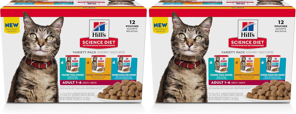Hill's Science Diet Adult 1-6 Wet Cat Food Variety Pack, Chicken, Tuna, & Ocean Fish, 2.8 oz. Pouches, 12-Pack - Image 11