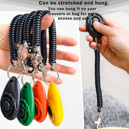 HoAoOo dog training clickers four pack in black green orange yellow