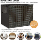 Utopia Home universal fit wire pet crate cover side angle view indoor setup