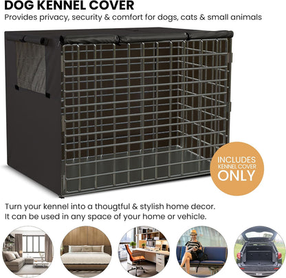 Utopia Home universal fit wire pet crate cover side angle view indoor setup