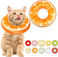 LIEVUIKEN soft cat cone collar orange front view on kitten