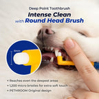 Ergonomic hexagon handle of Pethroom pet toothbrush