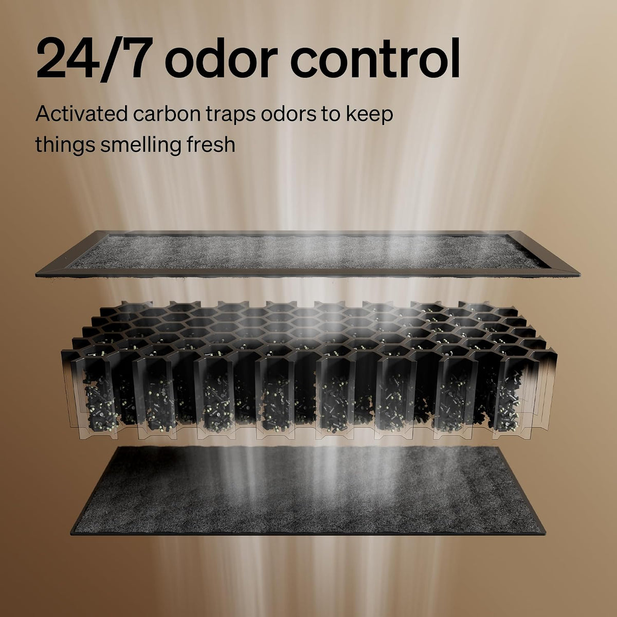Replacement filter cartridge insertion process for automatic self cleaning cat litter boxes.