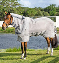Horseware Ireland Rambo Protector Integrated Fly Sheet front view on a horse