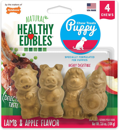 Nylabone Healthy Edibles Natural Puppy Chews Long Lasting Treats for Puppies, Lamb & Apple Flavor, Small/Regular (12 Count) - Image 12