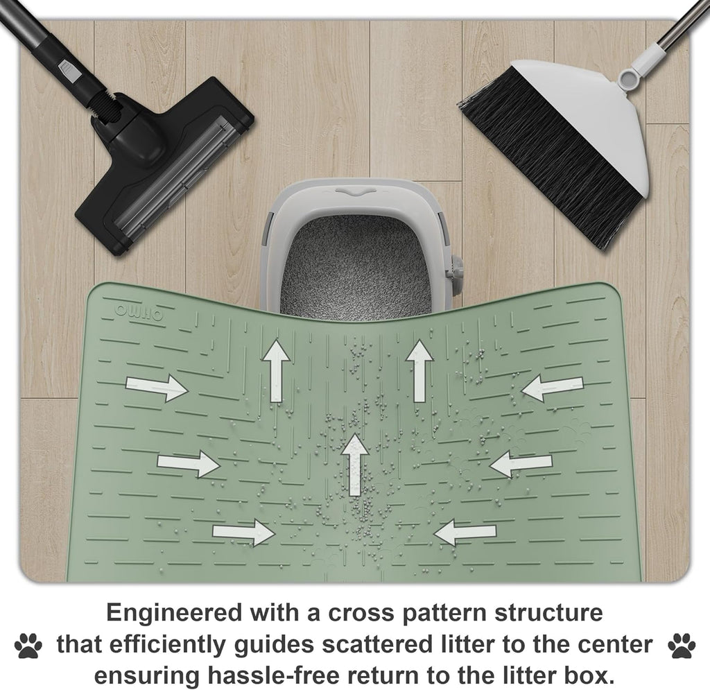 Easy to clean non toxic silicone pet mat being rinsed with water