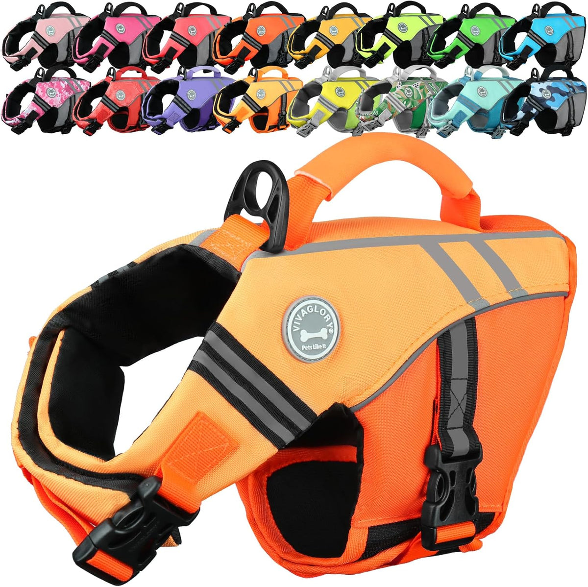 VIVAGLORY Sports Style Dog Life Vest, Dog Life Jacket for Swimming & Boating, Ripstop & Buoyancy for Puppy Doggy, Lifejacket with Handle, M, Blue - Image 14