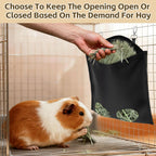 2Pcs Hanging Hay Feeder Bag for Guinea Pigs, Capacity of 0.35 Pounds of Hay, 11.8 x 9.8 Inch Bilayer Harmless Artificial Leather, 2-Hole Washable Hay Feeding Pouch for Small Rabbit, Chinchillas - Image 3