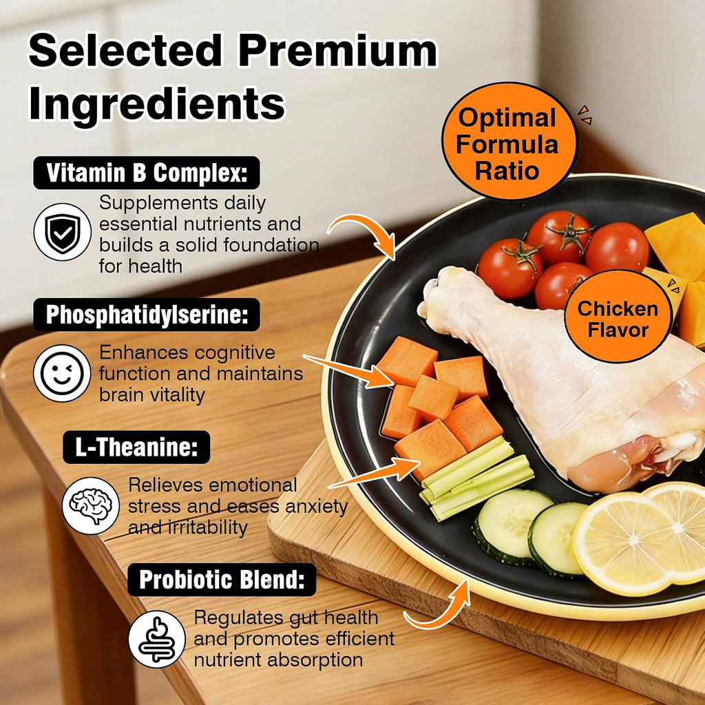 Premium USA imported dog brain health supplement chicken flavor chews