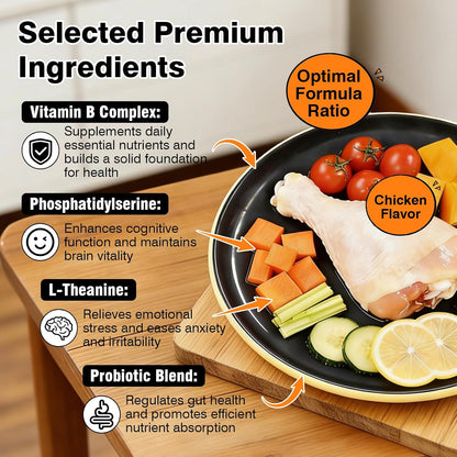 Premium USA imported dog brain health supplement chicken flavor chews