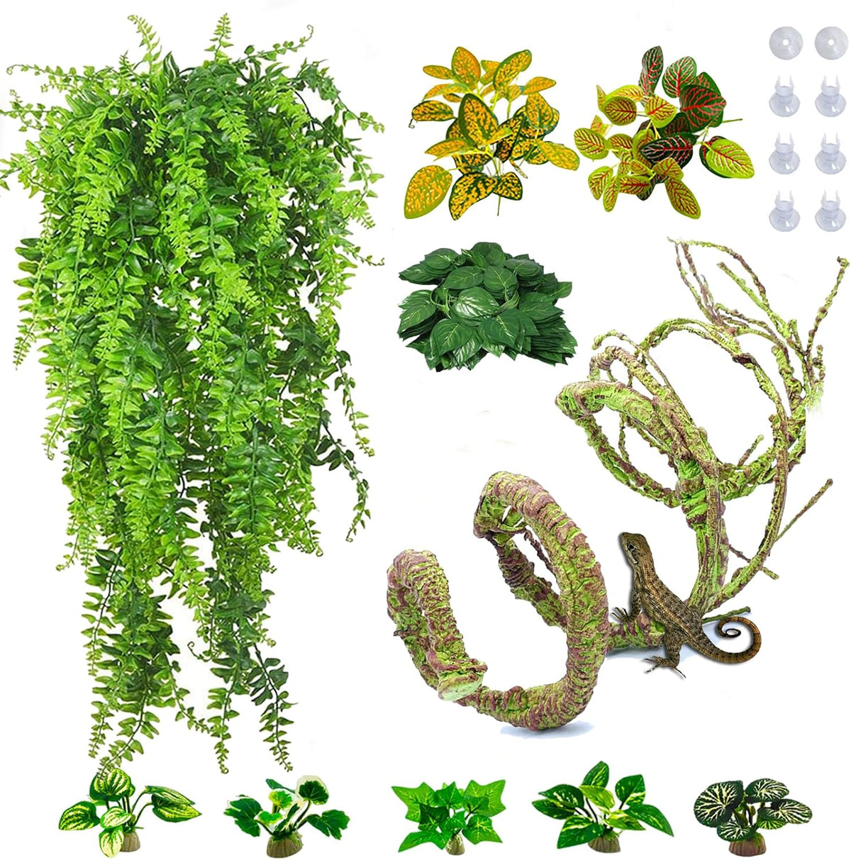 PINVNBY Flexible Bend-A-Branch Jungle Vines Pet Habitat Decor Reptile Plants Terrarium for Lizard, Frogs, Snakes and More Reptiles Climbing (Fat: 43.31 x 0.79 Inch) - Image 9