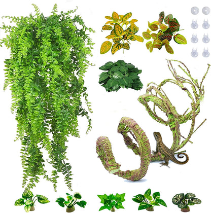 PINVNBY Flexible Bend-A-Branch Jungle Vines Pet Habitat Decor Reptile Plants Terrarium for Lizard, Frogs, Snakes and More Reptiles Climbing (Fat: 43.31 x 0.79 Inch) - Image 9