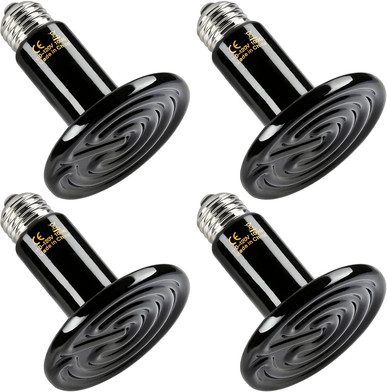HealSmart Reptile Heat Lamp 100W 2-Pack Ceramic Heat Emitter, No Light Emitting Heat Bulbs for Amphibian Pet Brooder Coop Incubating Chicken, Lizard Bearded Dragon Turtle Snake Terrarium Black - Image 13