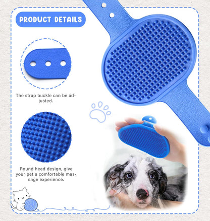 Crafterlife rubber tip glove brush being demonstrated on a kitten coat for de-shedding.