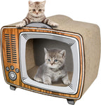 FluffyDream Cat Condo Scratcher Post Cardboard, Milk Box Shape Cat Scratching House Bed, Black Color - Image 9