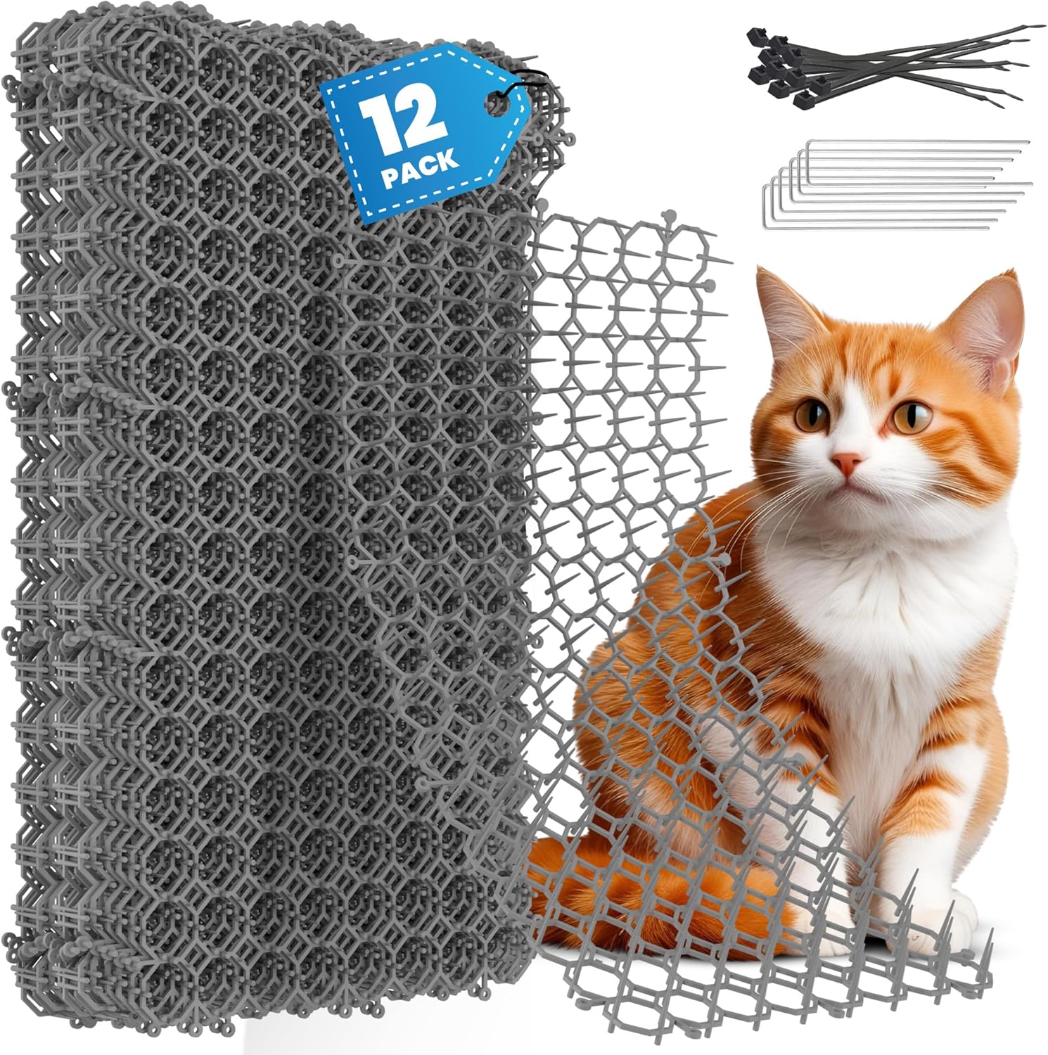 Petfolio Scat Mat 12 Pack front view with spikes